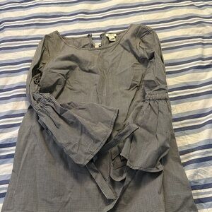J. Crew Green Ruffled 3/4 Sleeve Blouse